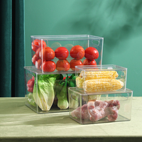 Groothandel Transparante Koelkast Voedselbewaarbox met Deksel Luchtdichte Plastic Keuken Pantry Organizer Bakken
