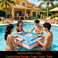 Plateau flottant portable et étanche en mousse EVA pour jeux de Mahjong, idéal pour les fêtes à la piscine, les spas, les lacs et les soirées estivales