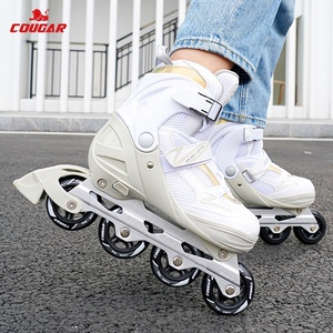 Patins à roulettes ajustables professionnels <span class=keywords><strong>COUGAR</strong></span>, respirants, en mesh, pour adultes débutants, slalom. - Product Image 1