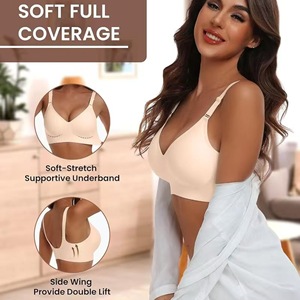 <span class=keywords><strong>Soutien</strong></span>-<span class=keywords><strong>gorge</strong></span> <span class=keywords><strong>push</strong></span>-<span class=keywords><strong>up</strong></span> sans armatures en maille fine pour femme grande taille, col en V, respirant, sans couture, dos en U, pour poitrine généreuse – Meilleures ventes - Product Image 1