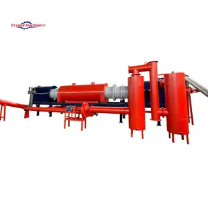 Good price horizontal continuous coconut shell wood coal sawdust carbonization furnace charcoal kiln making machine in kenya