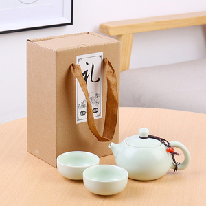 Chinese Style Travel Tea Set With Carrying Bag,Ceramic Glaze Teapot,Outdoor Camping Teapot,Kung Fu Tea Cup Set - Product Image 3