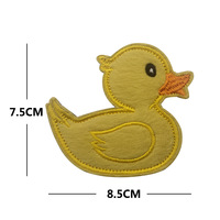 Patch brodé personnalisé en forme de canard, détachable, thermocollant, motif dessin animé, écologique, pour vêtements, sacs, chapeaux, vente en gros