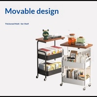 Étagère mobile en fer pour la maison, avec roulettes, moderne, multi-niveaux, pour salon, chambre, canapé, table de chevet, et rangement de collations