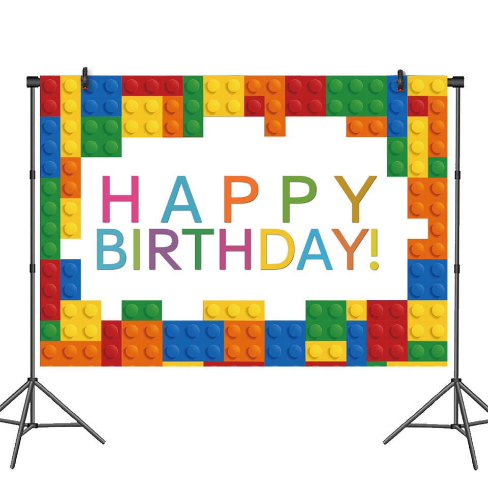 Birthday Party Backdrop Customizable Fabric Photo Booth Background ...