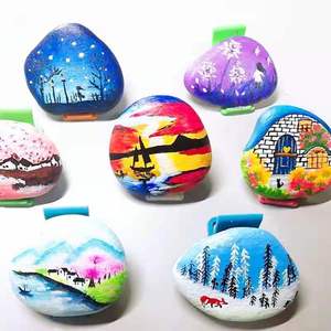 Pierres de rivière colorées à peindre soi-même, artisanat naturel pour aménagement paysager, pierres à peindre de grande taille - Product Image 3