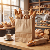 Bolsa de Papel Kraft de Alta Calidad con Logotipo Personalizado Impreso, Bolsa de Papel Kraft Reciclada para Comercios con Asa
