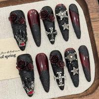 Nouveau à la mode Halloween oeil de chat 3d citrouille démon presse sur les ongles en gros faux ongles. avec conception pour la fête