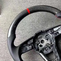 Volant en cuir à fond plat en fibre de carbone personnalisé pour Audi RS7 A7 B8.5 2016 A3 RS4 A4 A5 TT B6 S8 D4 S4 B8 B9 RS3