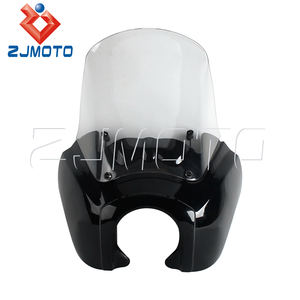 Carenado de Motocicleta ABS Negro Brillante para Harley Dyna Low Rider Street <span class=keywords><strong>Bob</strong></span> <span class=keywords><strong>Fat</strong></span> <span class=keywords><strong>Bob</strong></span> 1993-2017 | Parabrisas Ajustable de 15 Pulgadas - Product Image 2