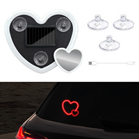 Lumière d'ambiance solaire en forme de cœur pour voiture TCYATO, lumière d'ambiance en forme de cœur, lumière décorative néon en forme de cœur