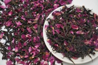 Pétales de rose naturels et thé noir de qualité supérieure, magnifique thé noir à la rose en vrac pour la vente au détail, les cadeaux et les mélanges