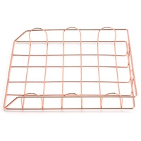 Ensemble d'accessoires de bureau 3 pièces en or rose avec bac à lettres et trieur de courrier