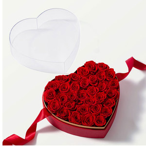 New Luxury Acrylic Heart Flower Box For Rose Chocolate Packaging Gift Box