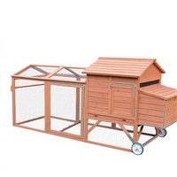 TIANYI Luxe Extérieur Cour Poulailler En Bois Mobile Poulailler Poulailler Nid Roues Métal Maille Pet Carrier Animal