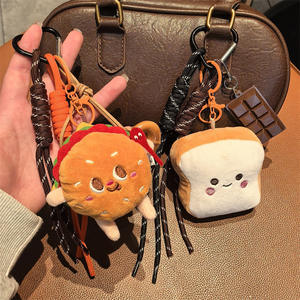 Llavero de Peluche Kawaii con Forma de Hamburguesa para Niñas, Colgante Estético de Comida de Dibujos Animados para Ella, Accesorio Creativo de Llavero Tejido, Regalo al por Mayor - Product Image 1