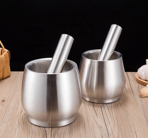 Kitchen utensils Grind tool stainless steel <span class=keywords><strong>mortal</strong></span> and pestle - Product Image 6
