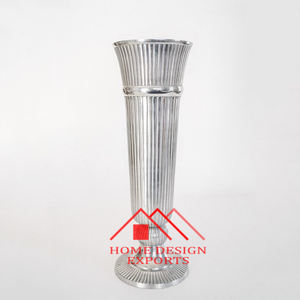 Jarrón de Piso Acanalado de Aluminio para Centros de Mesa de Boda, Jarrones de Piso Metálicos de Alta Calidad en Color Dorado y Níquel - Product Image 6