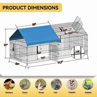 Poulailler en métal Poulailler pour cour avec couvercle Poulet Parc Enclos Chenil Canard Coop