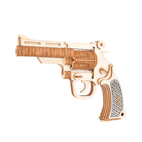 Assemblaggio fai da te per bambini Revolver gioco giocattolo simulazione artigianato in legno Souvenir taglio Laser Puzzle in legno modello 3D