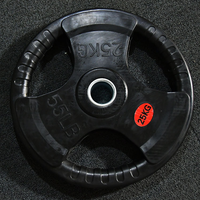 Disques de musculation en caoutchouc à trois trous pour usage commercial et compétition – Logo personnalisé, écologiques et durables