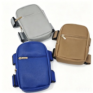 Women Litchi Grain PU <b>Leather</b> Mini Phone Crossbody <b>Bag</b> Multi Color Portable Sports Arm <b>Bag</b> Zipper <b>Small</b> Shoulder Purse - Product Image 5