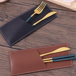 ซองใส่ช้อนส้อมหนัง PU คุณภาพสูง สำหรับร้านอาหาร บ้าน คาเฟ่ ใส่ช้อน ส้อม มีด - Product Image 3