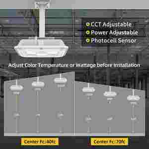 Luminaire LED pour auvent 100W/80W/60W CCT réglable 4.5/5/5.7K 100-277VAC avec cellule photoélectrique intégrée, luminaire extérieur commercial - Product Image 4