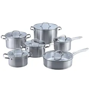 ヨーロッパデザインキッチンステンレス鋼調理鍋セット12個調理鍋調理器具セットキャセロール鍋フライパン