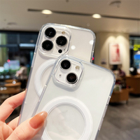 Étui de téléphone magnétique de luxe en gros pour iPhone 17 12 13 14 15 16 Pro Max, antichoc, transparent, coques de téléphone 17 Pro Max
