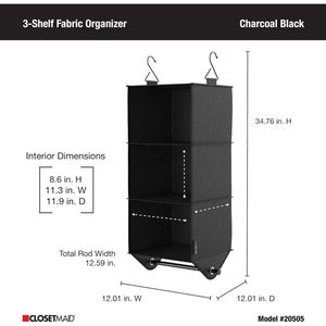 Reinforced 3-Tier Hanging Closet <b>Storage</b> with Garment Rod Non-Woven Fabric Iron Pipe Closet Shelves for <b>Shoes</b> &Clothes Organizer - Product Image 5