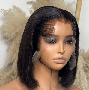 Venta al por mayor: Nueva llegada de pelucas de cabello humano liso corto tipo bob <span class=keywords><strong>M</strong></span> Lagos con encaje frontal HD 13x4 para mujeres afroamericanas - Product Image 1