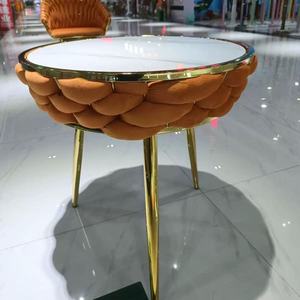 Luxury Slab Meeting <b>Table</b> and Chair Set - Round <b>Nail</b> Salon Sales Reception and Meeting <b>Table</b> - Product Image 5