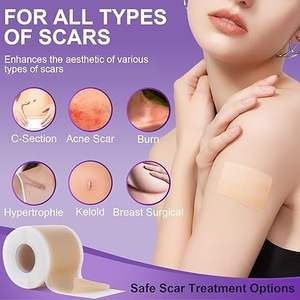 पुनः प्रयोज्य पारदर्शी सिलिकॉन निशान शीट कट चिपकने वाला स्टीकर रबर मास्किंग निशान की मरम्मत टेप प्रभावी घाव ड्रेसिंग के लिए - Product Image 3