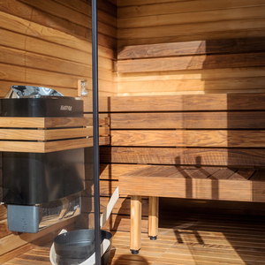 Usine directement fournir en plein air 6 personne Red Cedar Cube <span class=keywords><strong>Suna</strong></span> avec cuisinière électrique - Product Image 5