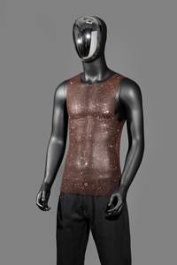 King Mcgreen Star Men Diamond Vest Mesh Sexy Shiny Tank Top Summer Fashion Party Ballroom Nightclub Top sin mangas Ropa nueva - Product Image 5