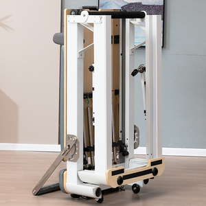 Reformer <span class=keywords><strong>de</strong></span> Pilates Plegable Compacto con Base Compacta y Soporte Estable, Cama Reformer Plegable para Entrenamiento en Línea en Casa - Product Image 2