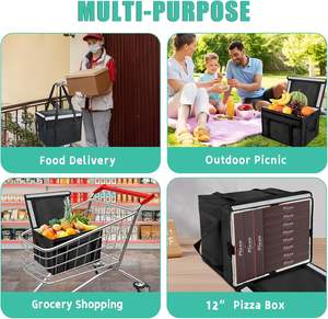 Bolsa Térmica Reutilizable de Alta Resistencia para Entrega de Pizza y Comida, Bolsas Personalizadas Profesionales para Llevar Comida Fría y Caliente - Product Image 2