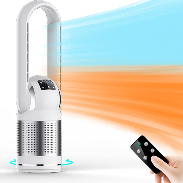 Air Purifier Bladeless Fan in One 2000w Electric Space Heater with Remote Control