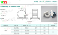 Clips de câbles en nylon WSS Manufacturer ISO9001 avec base adhésive Ok-in ultra-résistante pour la gestion des câbles USB