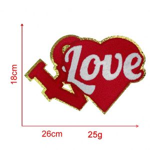 Patch thermocollant en chenille à bords pailletés colorés, grande taille, motif 'Mama love', pour la décoration de vêtements et sacs - Product Image 6