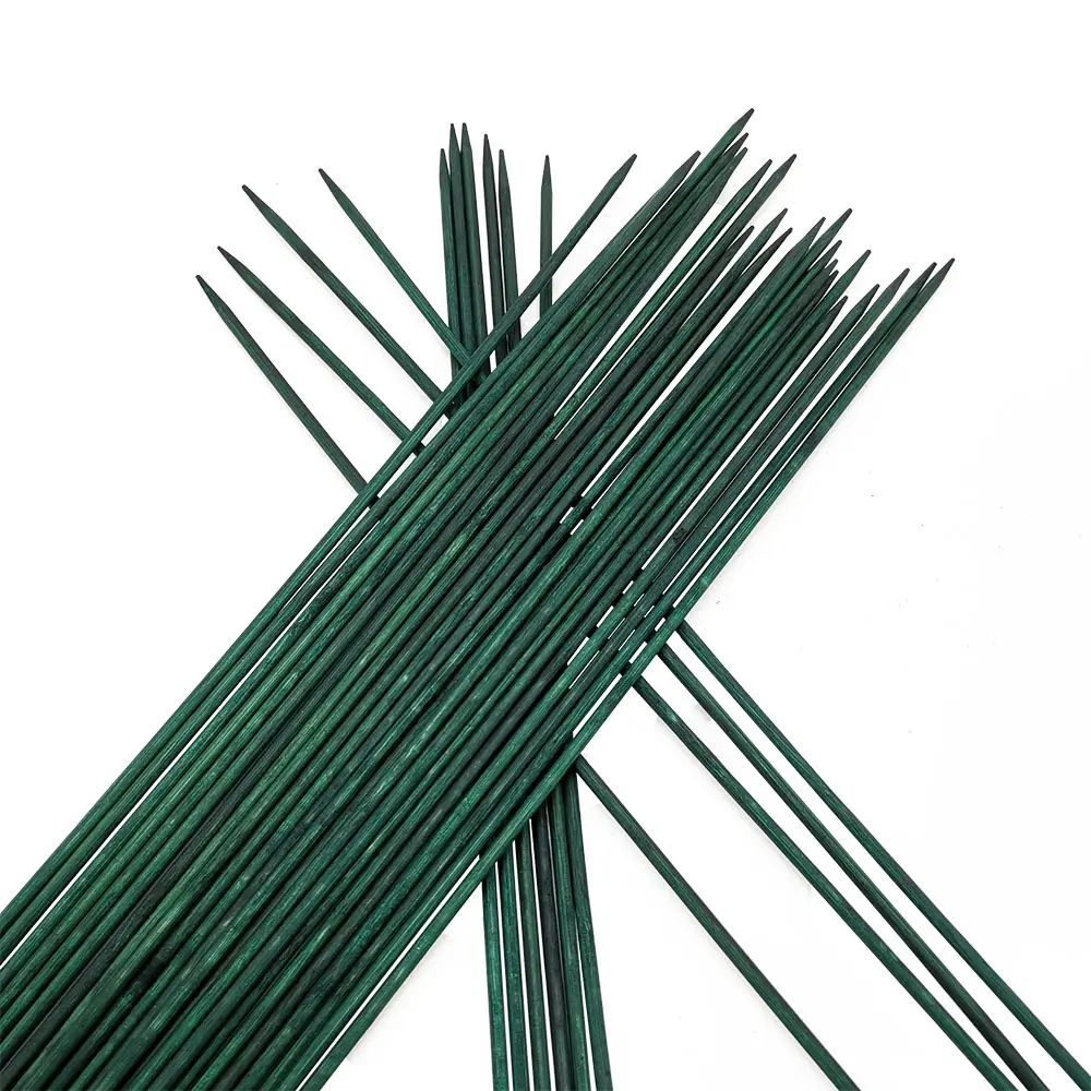 Kleurrijke Bamboe Sticks Natual Plant Ondersteuning Ronde Bamboe Stok Voor Tuin