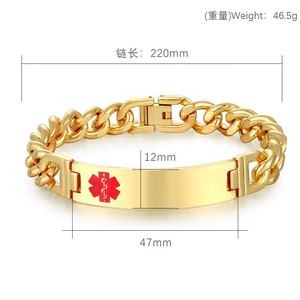 외과 용 등급 <span class=keywords><strong>316L</strong></span> 스테인레스 스틸 저자 극성 팔찌 OEM/ODM 새겨진 의료 보석 남성용 여성용 선물 - Product Image 3