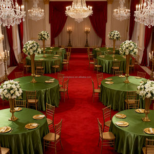 Moderna <span class=keywords><strong>Tovaglia</strong></span> Rotonda Personalizzata <span class=keywords><strong>Rossa</strong></span> 120 132 Pollici in Raso per Eventi Matrimoni Decorazioni Natalizie e Feste - Product Image 5