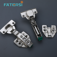 Charnières de meuble de cuisine en acier inoxydable, charnières de porte d'armoire 3D unidirectionnelles à fermeture amortie hydraulique