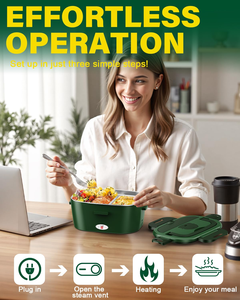 Efficient <b>Large</b> Capacity Portable Electric Lunch <b>Box</b> Electric Lunch <b>Box</b> Food Warmer With Adjustable Temperature - Product Image 3