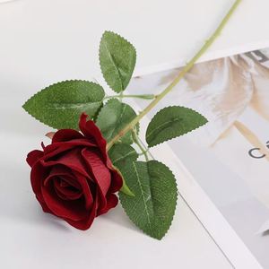 LUYI-Rosa Artificial de Franela Individual, Proveedor de Flores Artificiales, Rosa para Decoración de Mesa de Boda - Product Image 5