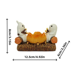 Porte-bougie fantôme d'Halloween en résine avec lumière, décoration intérieure et extérieure, cadeau - Product Image 4