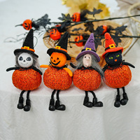 1/4PCS Festival Fête Scène Halloween Décoration Fil d'Or Citrouille Sorcière Poupée Suspendue