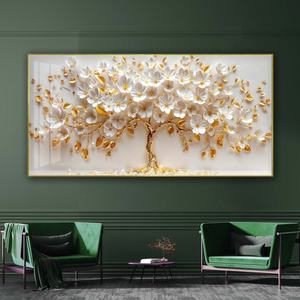 Peintures murales décoratives d'usine, motifs floraux et arbres, pour la décoration intérieure, art islamique de luxe, images imprimées, peintures en porcelaine cristalline - Product Image 1